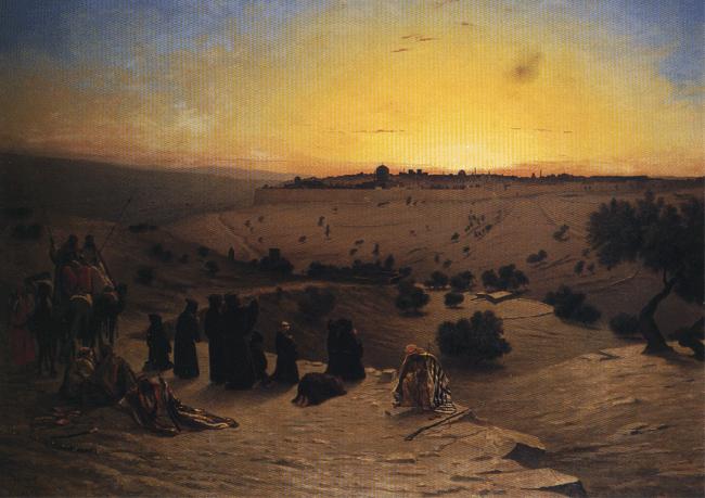 Charles - Theodore Frere Pilgrims Worshipping Outside Jerusalem Sweden oil painting art